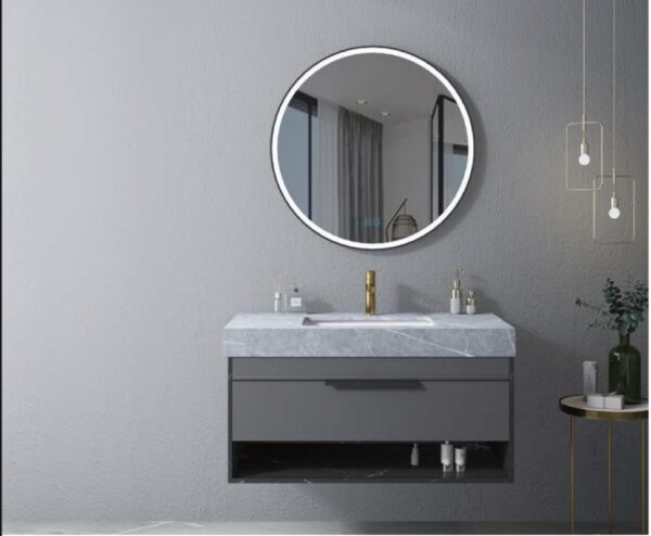 Round bathroom mirror with lights